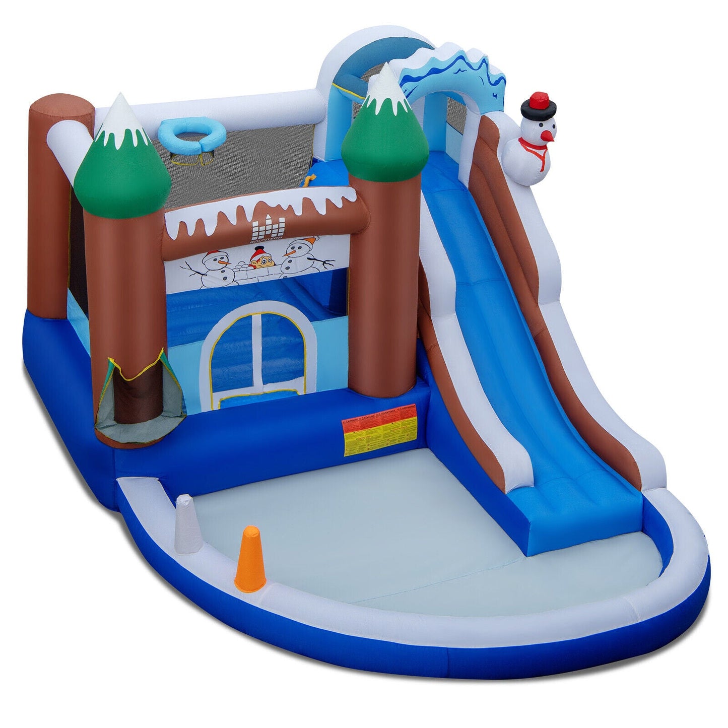 Château Gonflable Thème Hiver Bonhomme de Neige 6-en-1