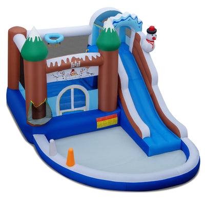 6-in-1 Winter Theme Snowman Inflatable Castle