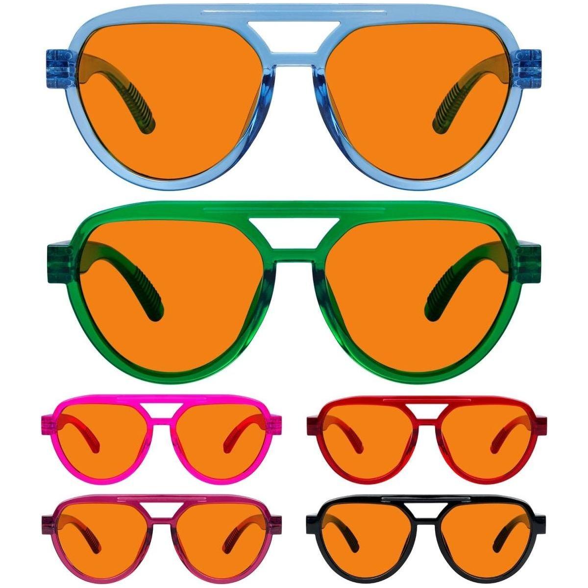 Pack de 6 lunettes anti-lumière bleue avec verres orange - Design sans métal