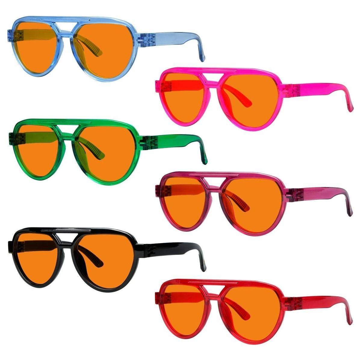 Pack de 6 lunettes anti-lumière bleue avec verres orange - Design sans métal
