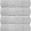 Serviettes de bain en coton pelucheux de luxe - 6 pièces - Gris clair