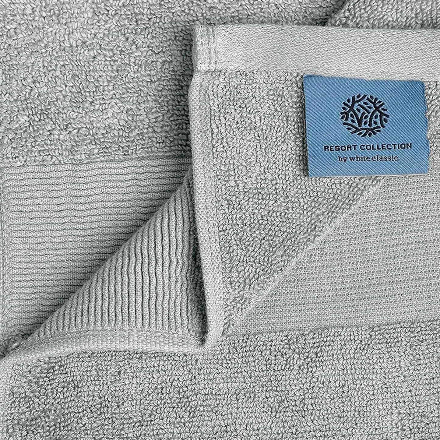Serviettes de bain en coton pelucheux de luxe - 6 pièces - Gris clair