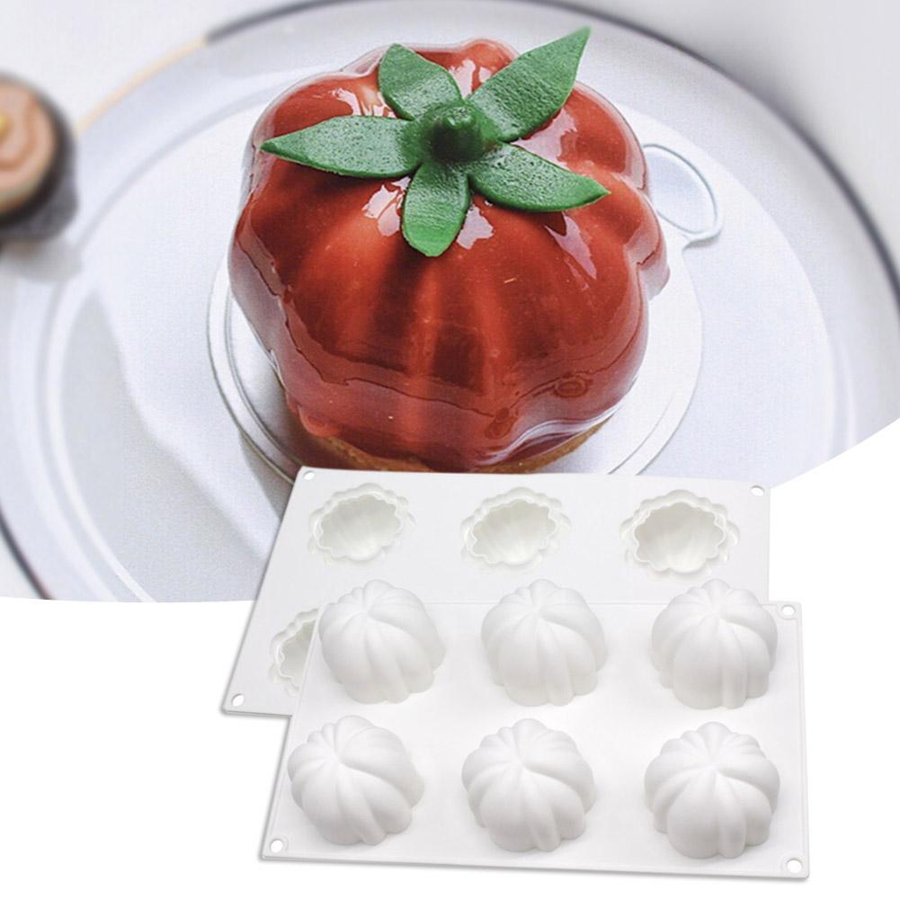 6-Cavity Pumpkin Silicone Cake Mold for Baking and Decorating