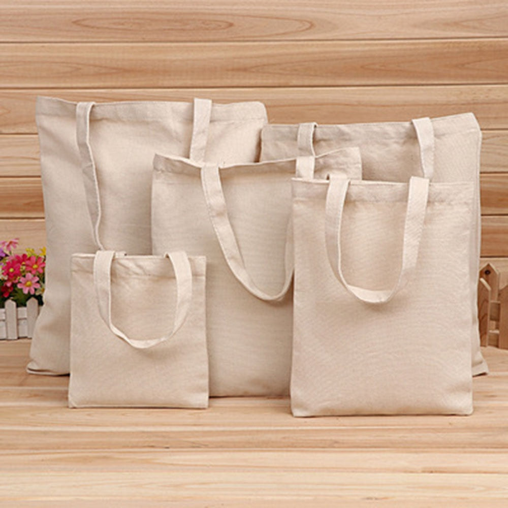 6 Sizes Shopper Tote Canvas Bag Reusable Shopping Bag Eco-friendly Cloth Bags Foldable Pouch Grocery Packages Shoulder Handbag - Korvel