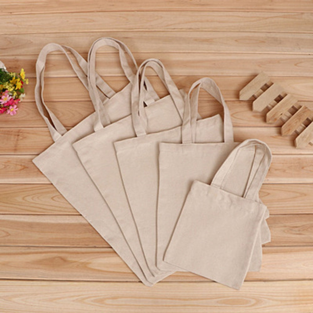 6 Sizes Shopper Tote Canvas Bag Reusable Shopping Bag Eco-friendly Cloth Bags Foldable Pouch Grocery Packages Shoulder Handbag - Korvel
