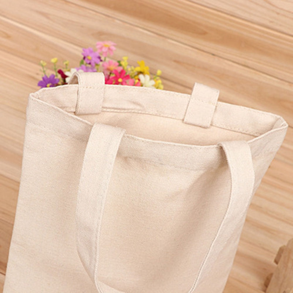 6 Sizes Shopper Tote Canvas Bag Reusable Shopping Bag Eco-friendly Cloth Bags Foldable Pouch Grocery Packages Shoulder Handbag - Korvel