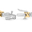 10k Two-Toned Gold Baguette-Diamond Weave Bracelet - 7"