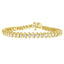 Bracelet en or jaune 14 carats avec diamants taille ronde en spirale