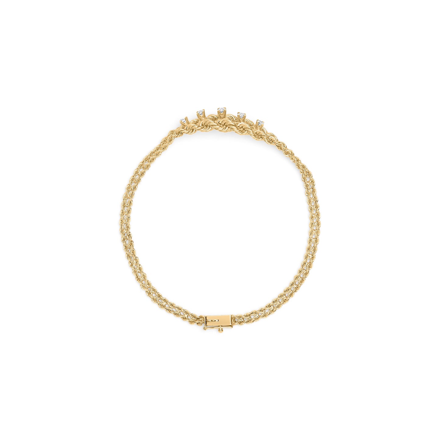 Pulsera de Diamantes de Oro Amarillo de 10K - 7"