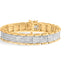 Pulsera de eslabones de diamantes de corte redondo de 10K en oro amarillo de 5.00 Cttw