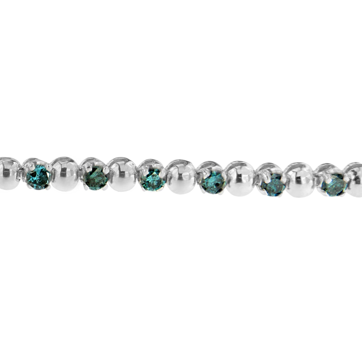 Bracelet en diamants bleus taille ronde en or blanc 14K
