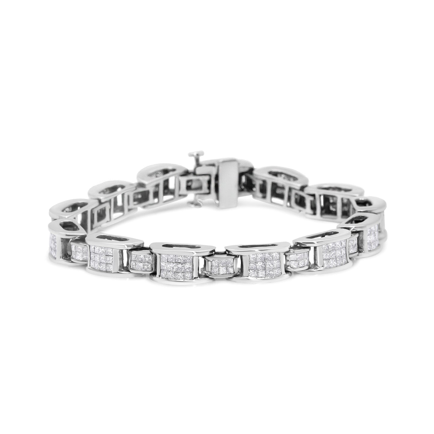 14K White Gold Princess Cut Diamond Tennis Bracelet - 5.0 Cttw