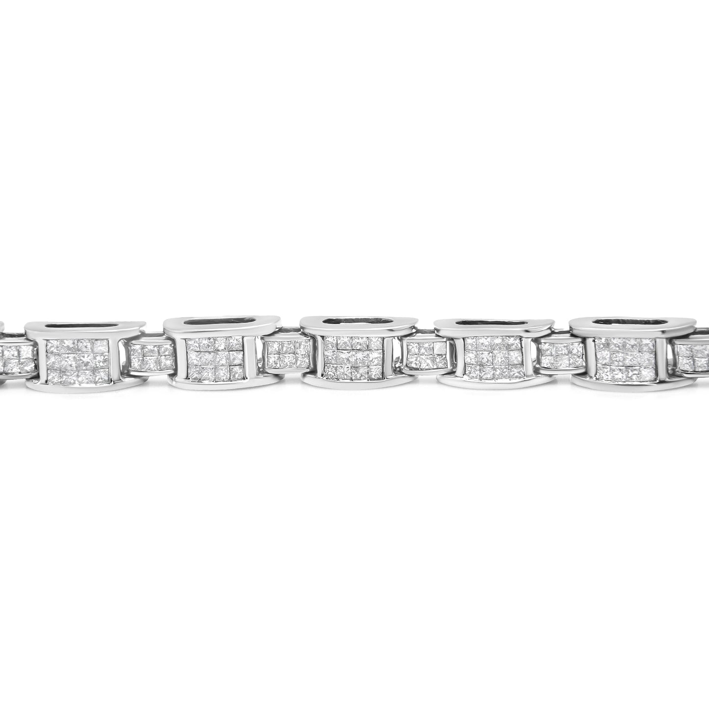 14K White Gold Princess Cut Diamond Tennis Bracelet - 5.0 Cttw