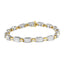 Bracelet en or bicolore 14K avec diamants en taille princesse et baguette
