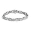 Pulsera de tenis de diamantes de oro blanco de 14K con eslabones acampanados