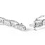Pulsera de tenis de diamantes de oro blanco de 14K con eslabones acampanados
