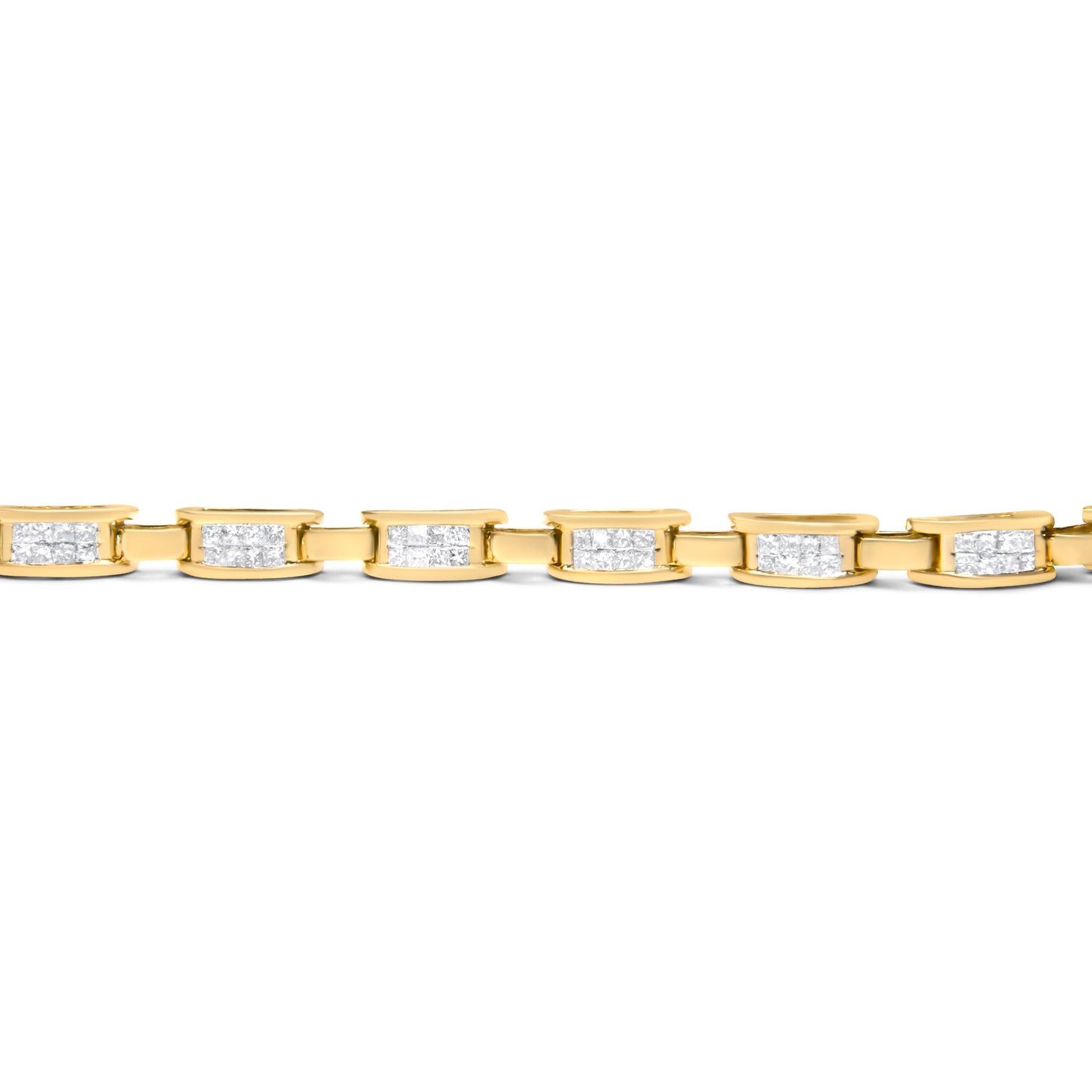 10K Yellow Gold 2.0 Cttw Invisible-Set Diamond Bracelet - 7"