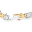 Pulsera de eslabones de diamantes en corte princesa de oro bicolor de 14K
