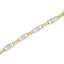 Pulsera de eslabones de diamantes en corte princesa de oro bicolor de 14K