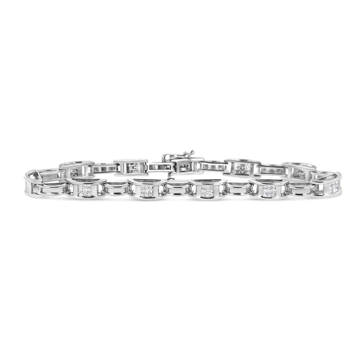 Pulsera de Tenis de Diamantes Princesa en Oro Blanco de 14K - 1.0 Cttw