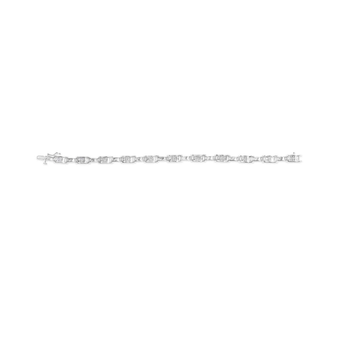 Pulsera de Tenis de Diamantes Princesa en Oro Blanco de 14K - 1.0 Cttw