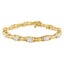 Bracelet en maillons en or jaune 14K avec diamants taille princesse