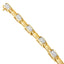 Bracelet en maillons en or jaune 14K avec diamants taille princesse
