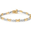 10K Two-Tone Gold Diamond 3 Stone X-Link Bracelet - 1/2 Cttw
