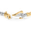 10K Two-Tone Gold Diamond 3 Stone X-Link Bracelet - 1/2 Cttw