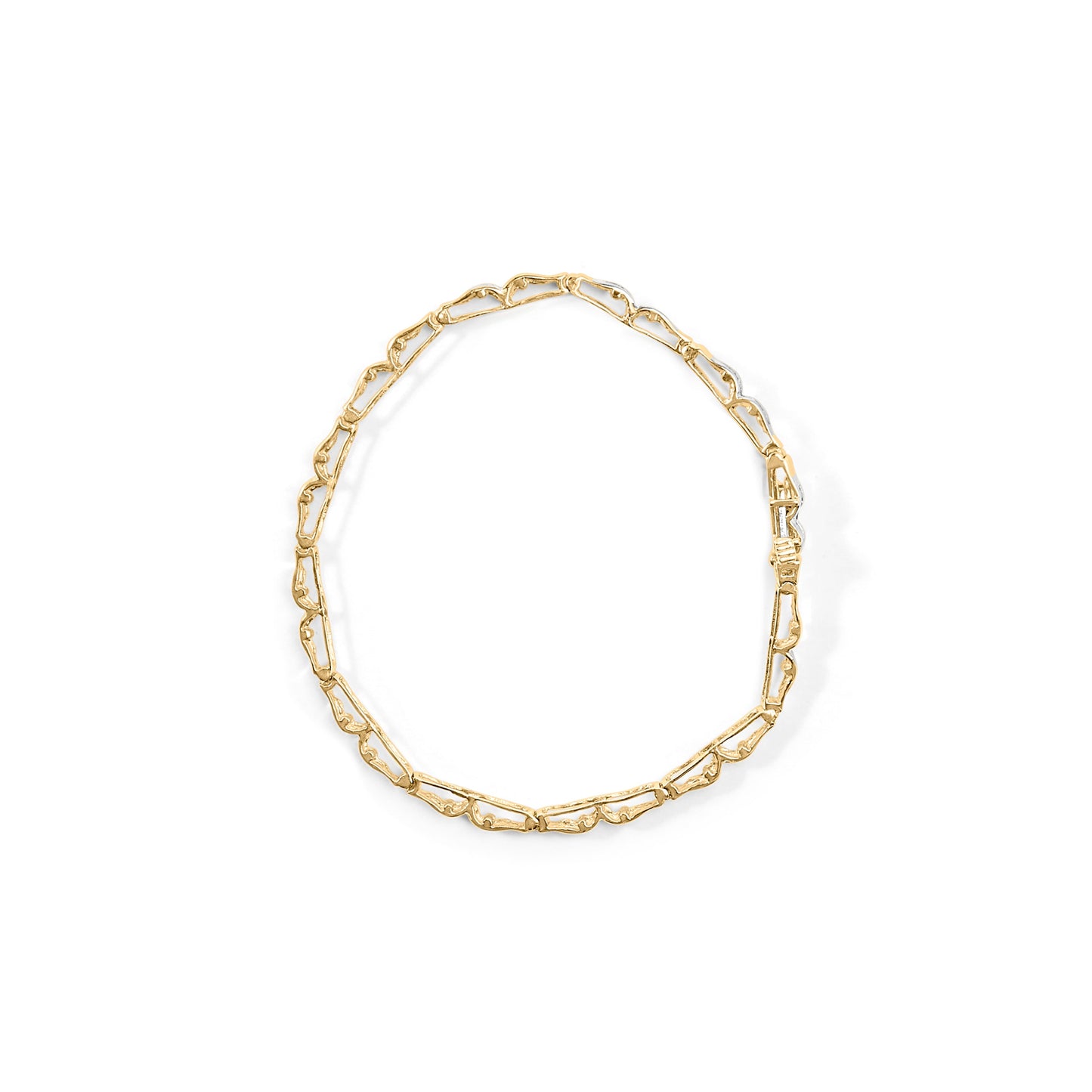Bracelet en lien en diamant taillé en baguette en or jaune 10k