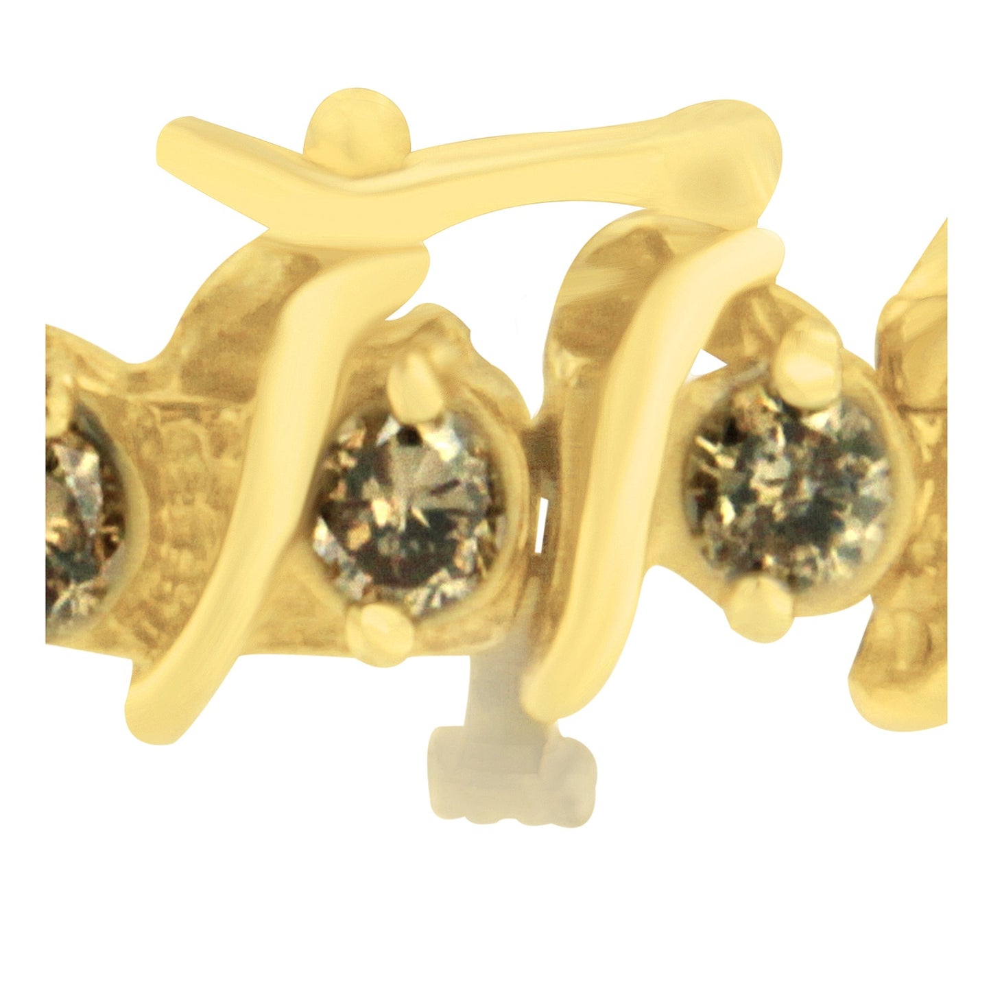 14K Yellow Gold Round-Cut Diamond 'S' Bracelet - 6.00 cttw