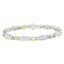 Pulsera de eslabones de diamantes de corte princesa de oro de 14 quilates - 2.0 Cttw