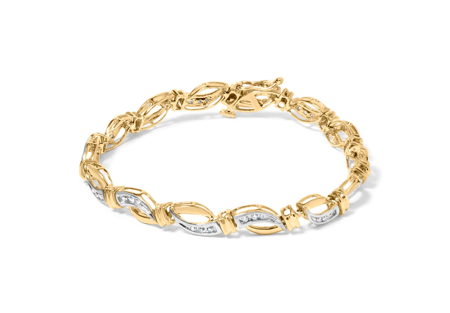 Bracelet en or 10K avec diamants en lien infini - 0,50 cttw