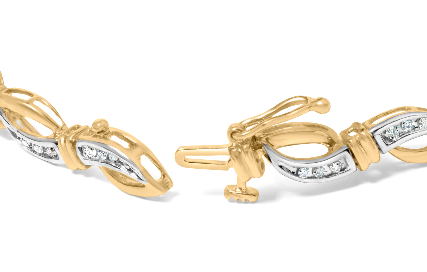Bracelet en or 10K avec diamants en lien infini - 0,50 cttw