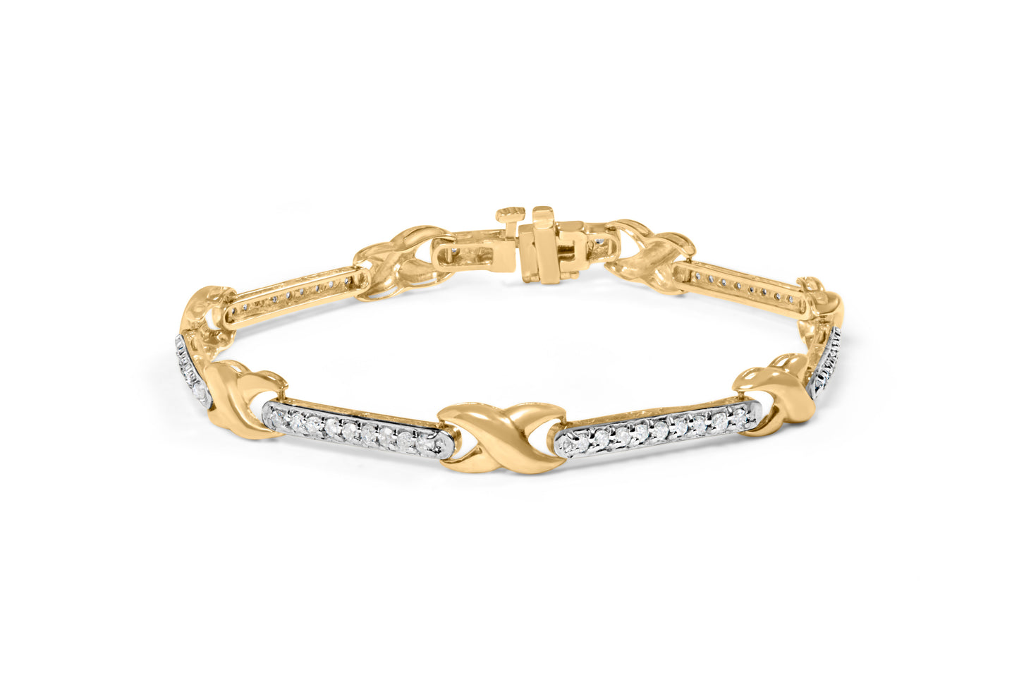 Bracelet en or jaune 10K avec diamants de 1,00 cttw