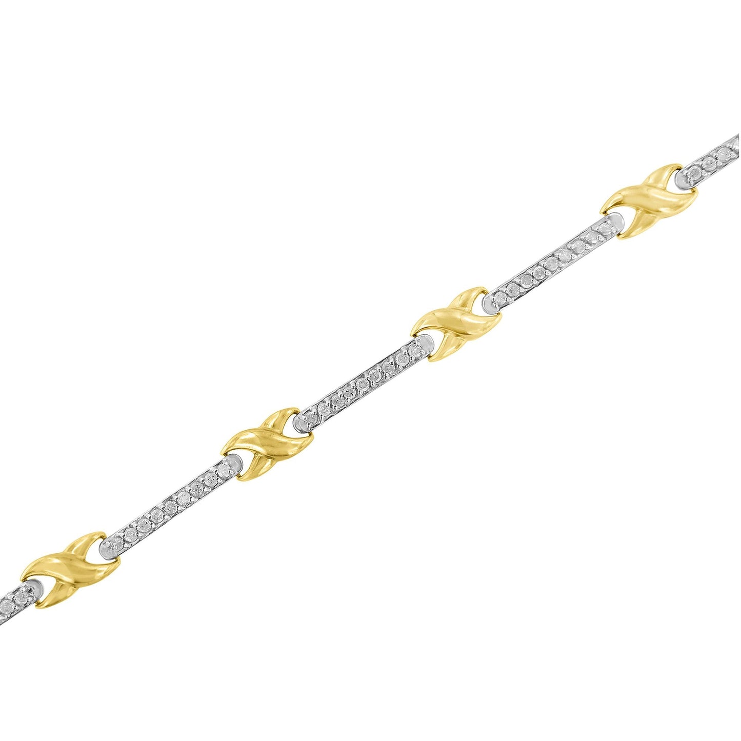 Bracelet en or jaune 10K avec diamants de 1,00 cttw