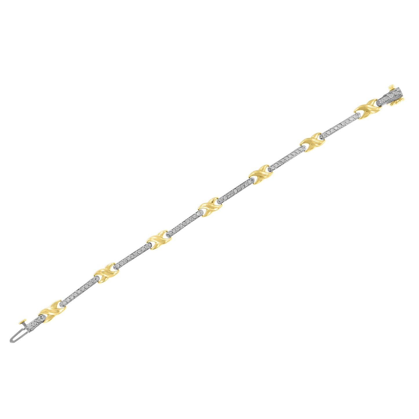 Bracelet en or jaune 10K avec diamants de 1,00 cttw