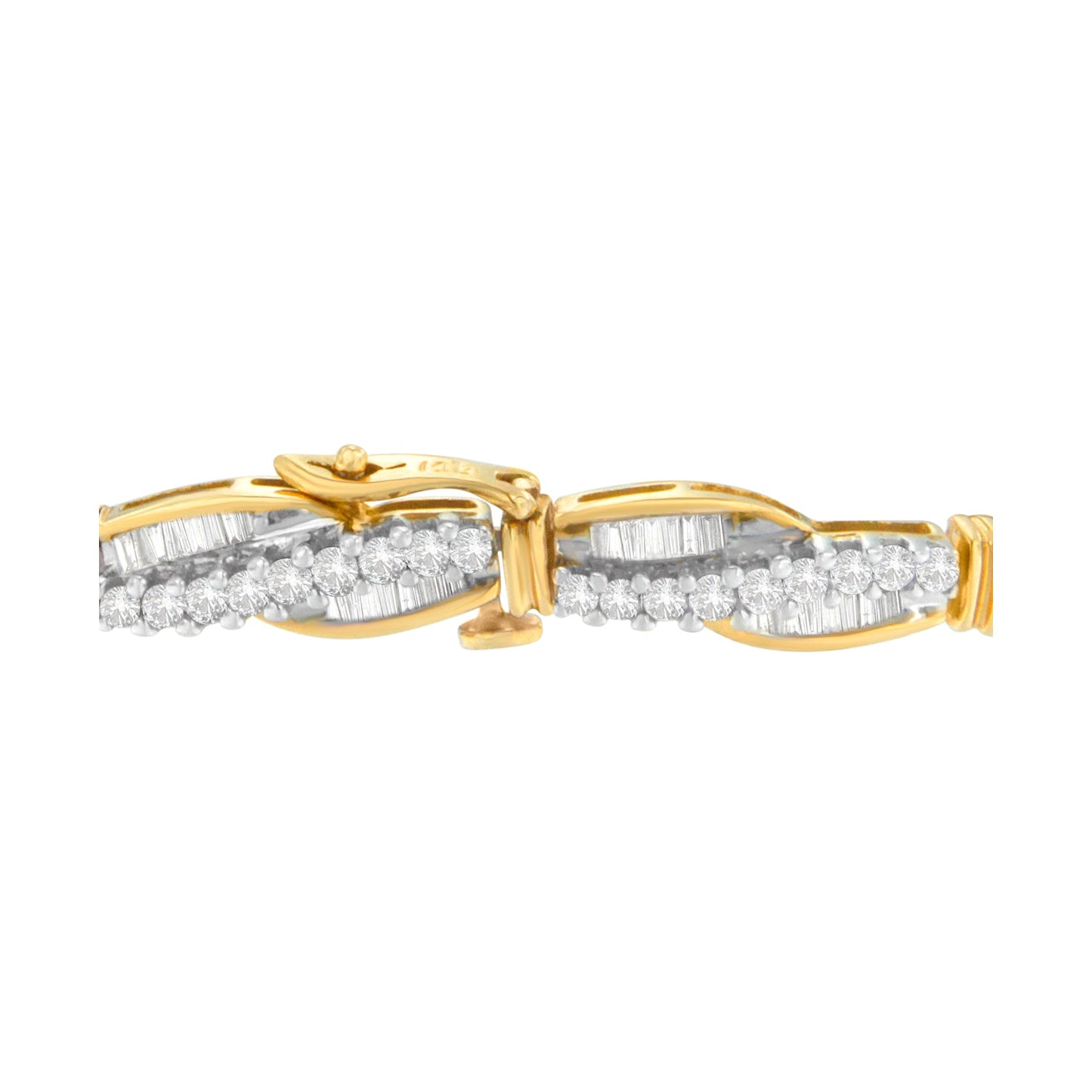 Bracelet en Diamant Winding Love en Or Jaune 14K - 3,00 cttw