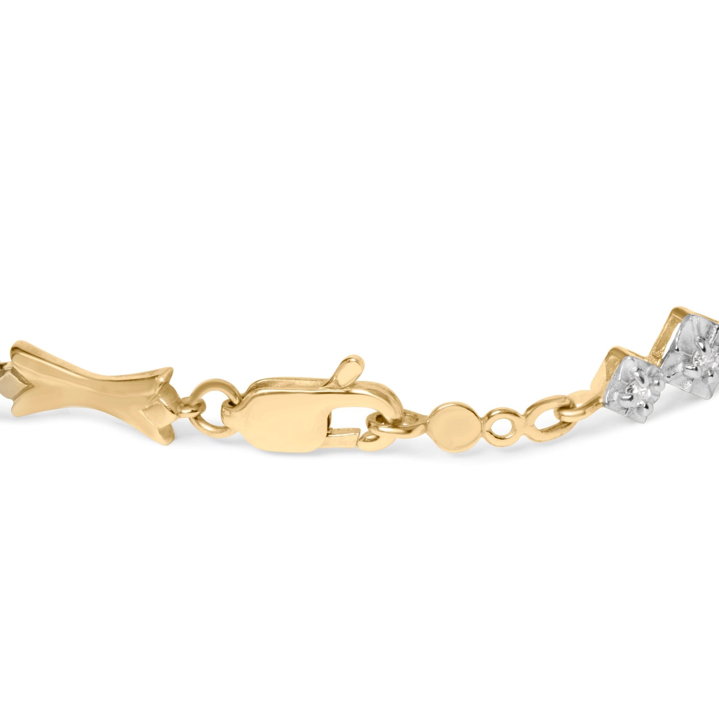 Pulsera Conjunto Milagro de Diamantes de Oro de 10k - 7.75 Pulgadas