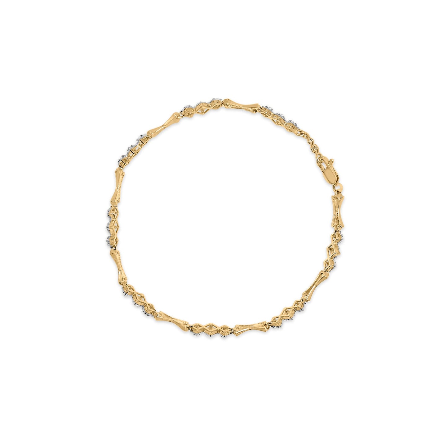 Pulsera Conjunto Milagro de Diamantes de Oro de 10k - 7.75 Pulgadas