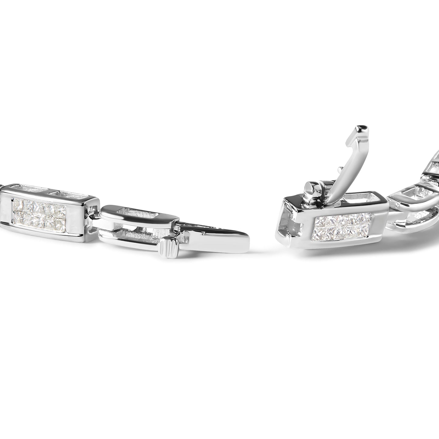 Bracelet de tennis en diamant taille princesse en or blanc 14K - 1,0 Cttw