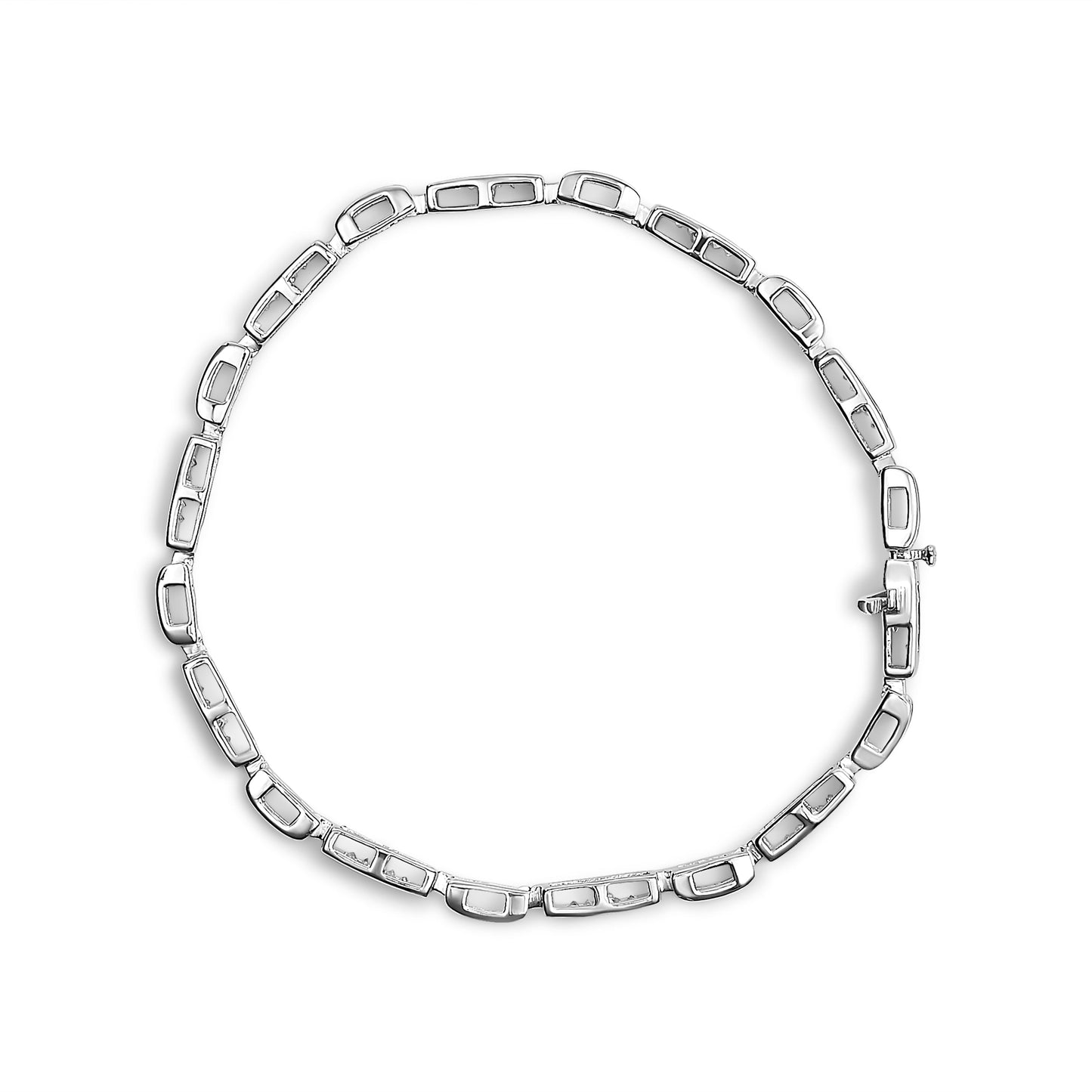 Bracelet de tennis en diamant taille princesse en or blanc 14K - 1,0 Cttw
