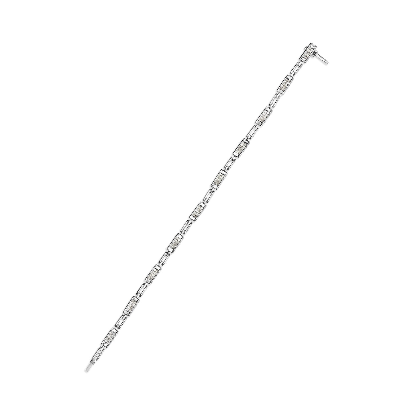 Bracelet de tennis en diamant taille princesse en or blanc 14K - 1,0 Cttw