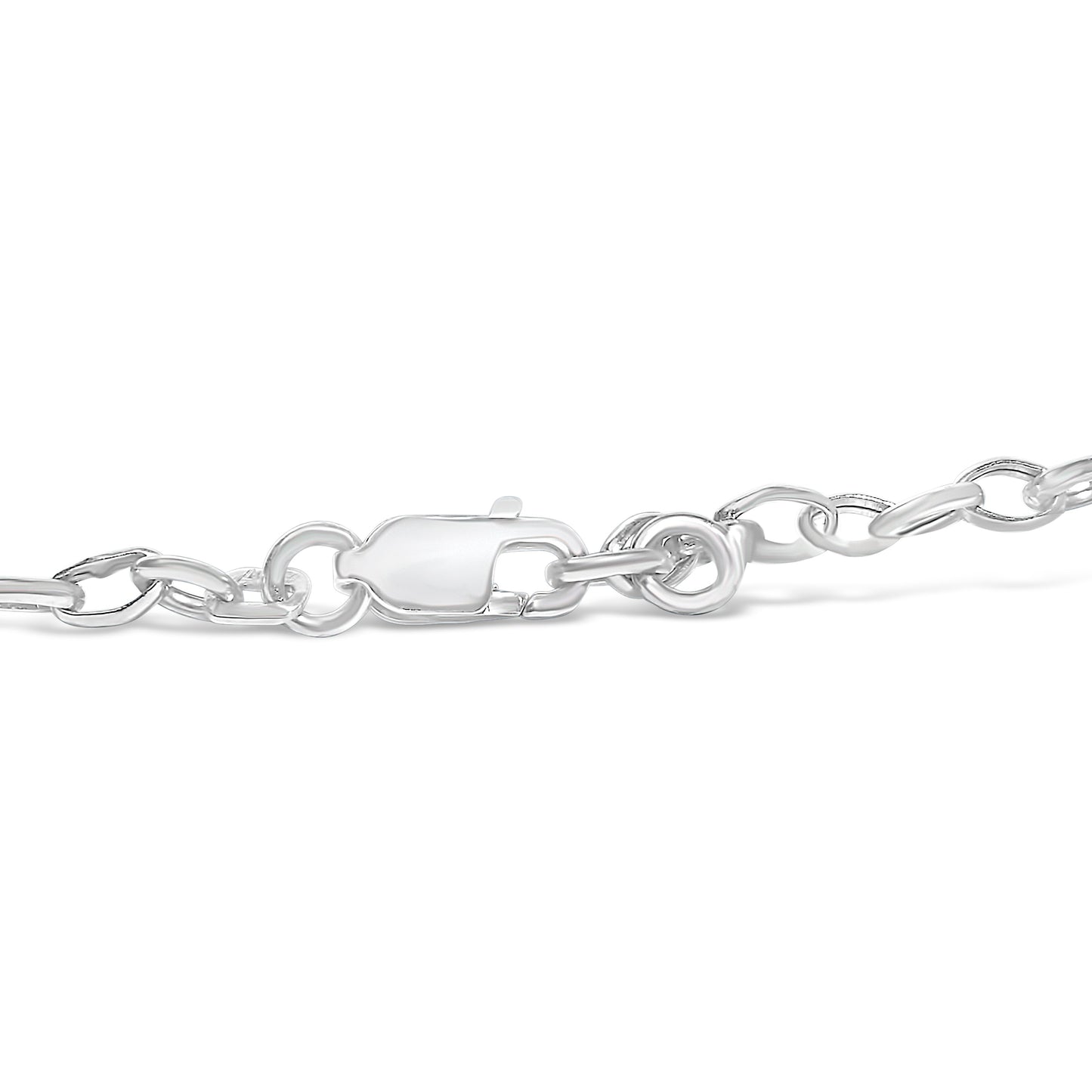 Pulsera de encanto de amor de diamantes de oro blanco de 10k - 7"
