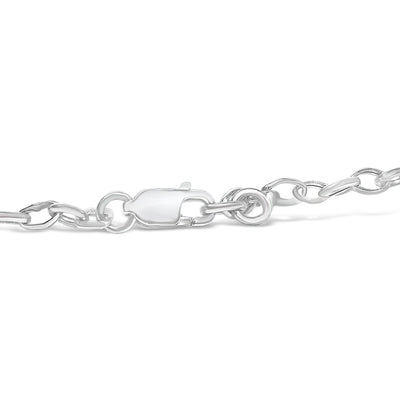 10k White Gold Diamond Love Charm Bracelet - 7"