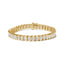 Bracelet de tennis en or jaune 14 carats avec diamants taille princesse en forme de boucle