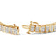 Bracelet de tennis en or jaune 14 carats avec diamants taille princesse en forme de boucle