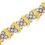 Pulsera de Clúster de Diamantes de Plata Esterlina Baño de Oro de 10K
