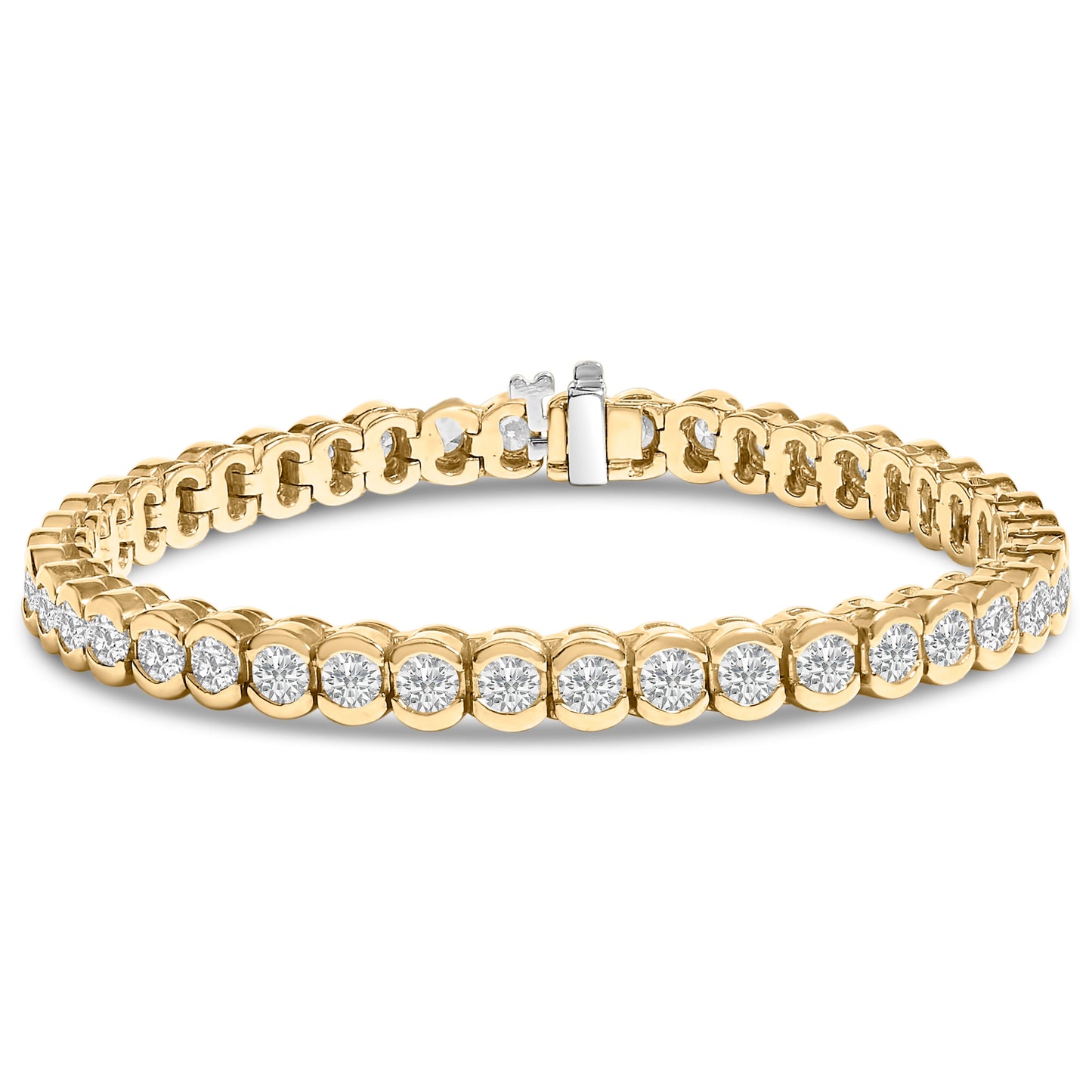 Pulsera de Tenis de Diamantes de 14K de Oro Amarillo de 8.00 Cttw - 7 Pulgadas