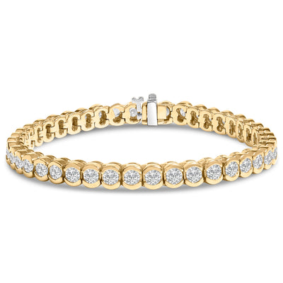14K Yellow Gold 8.00 Cttw Diamond Tennis Bracelet - 7 Inches